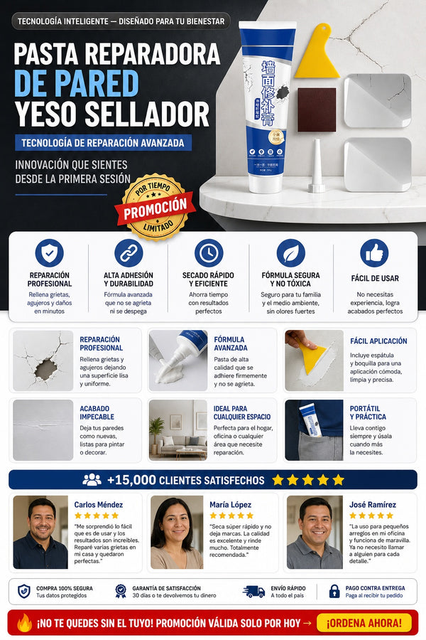 Pasta Reparadora De Pared Yeso Sellador - imagen 5