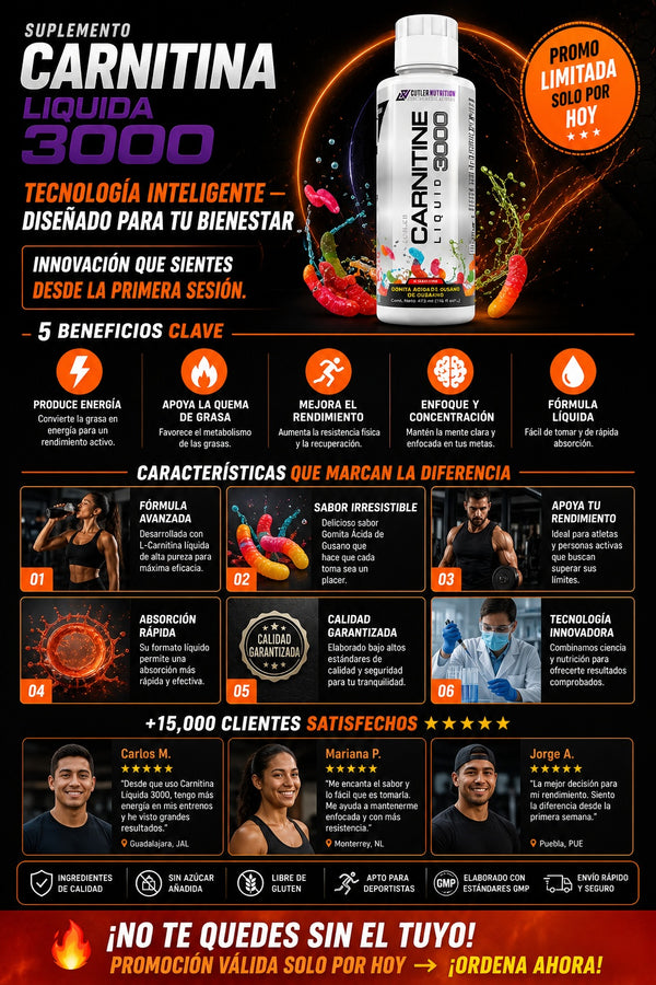 Suplemento Carnitina Liquida 3000 - imagen 5