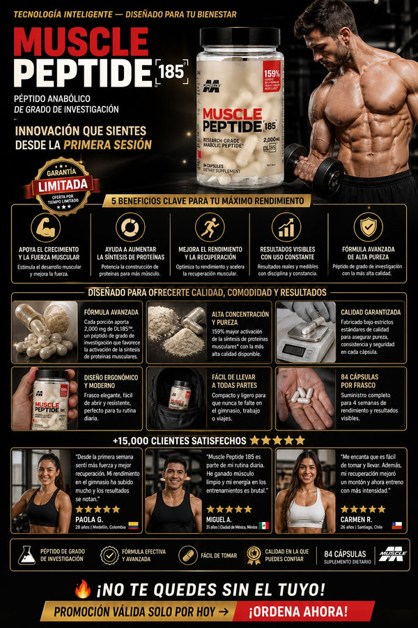 Suplemento Muscle Peptide 84 Capsulas - imagen 5