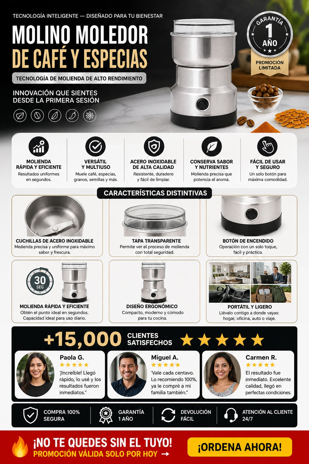 Molino Moledor De Cafe Y Especias - imagen 5