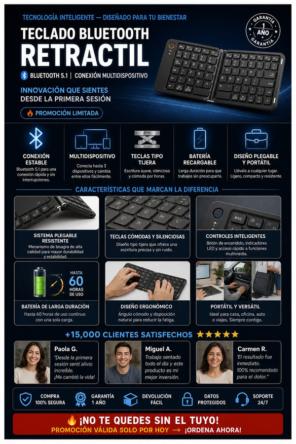 Teclado Bluetooth Retractil - imagen 5