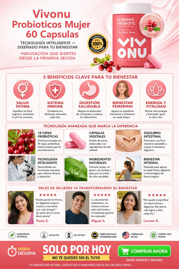 Vivonu Probioticos Mujer 60 Capsulas - imagen 5