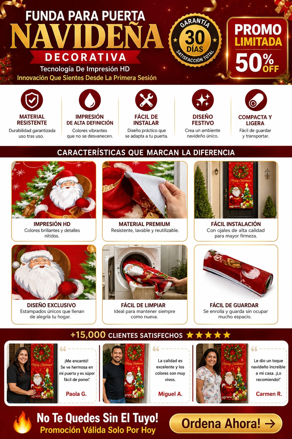 Funda Para Puerta Navidena Decorativa - imagen 5
