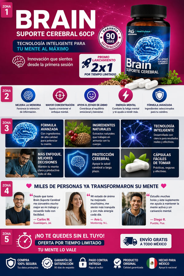 Suplemento Brain Soporte Cerebral 60cp - imagen 5