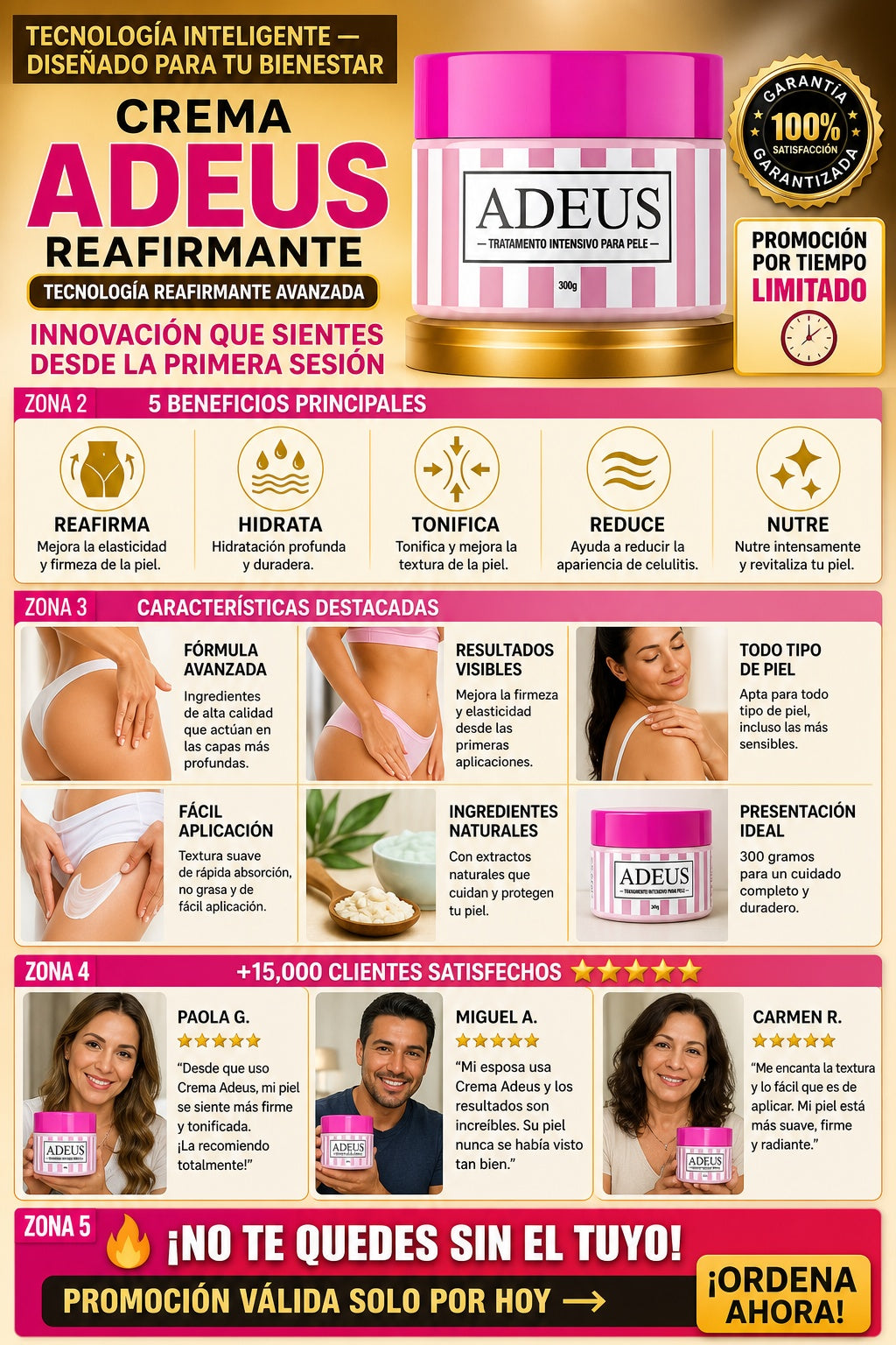 Crema Adeus Reafirmante 300 Gramos - imagen 5