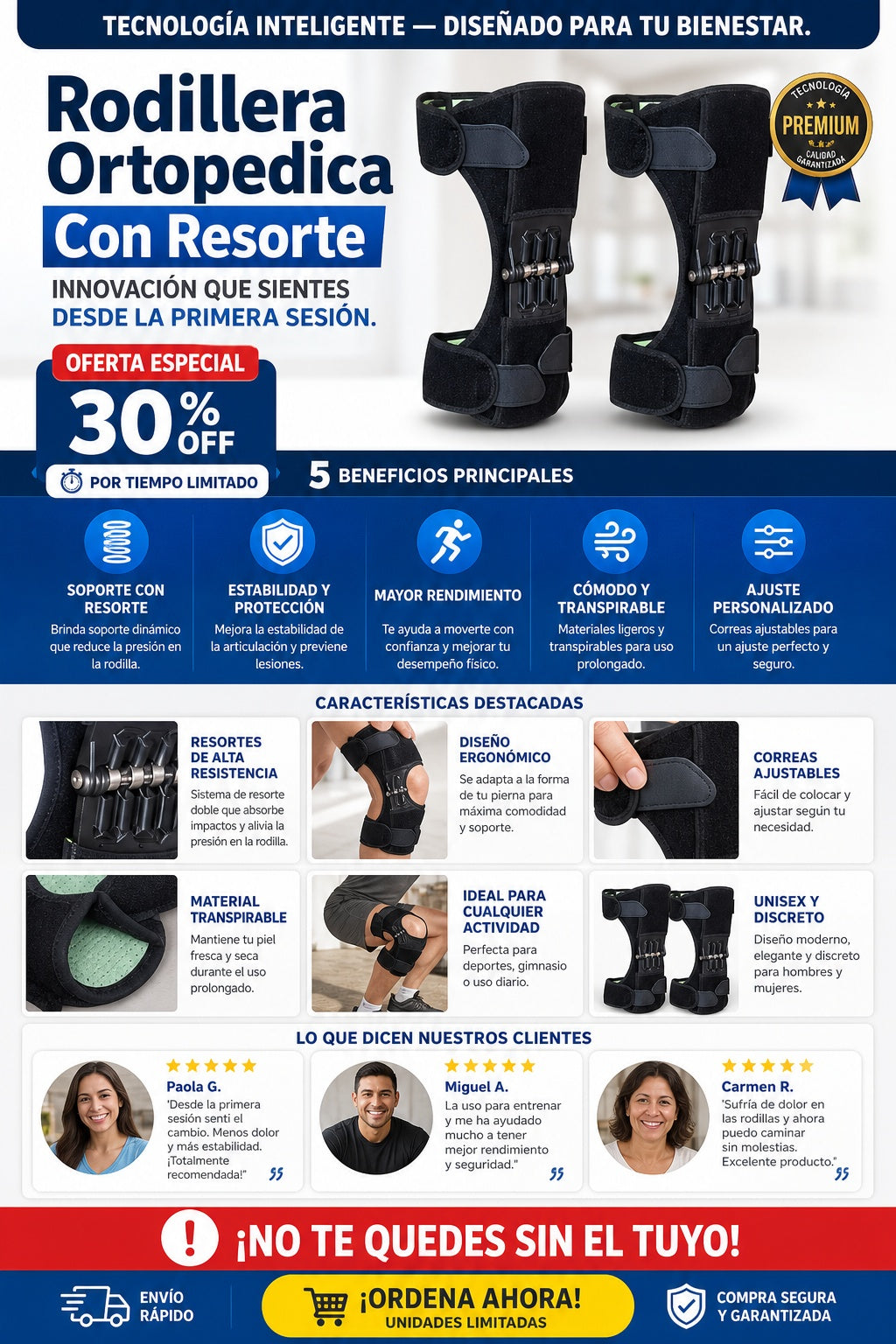 Rodillera Ortopedica Con Resorte - imagen 5