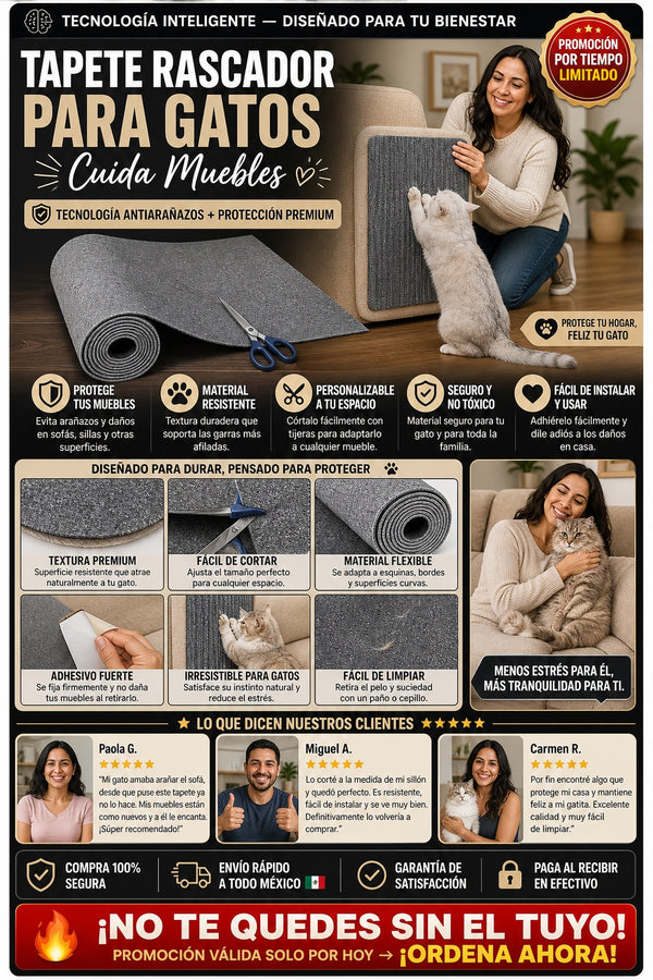 Tapete Rascador Para Gatos Cuida Muebles - imagen 5