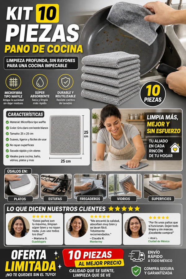 Kit 10 Piezas Pano De Cocina - imagen 5