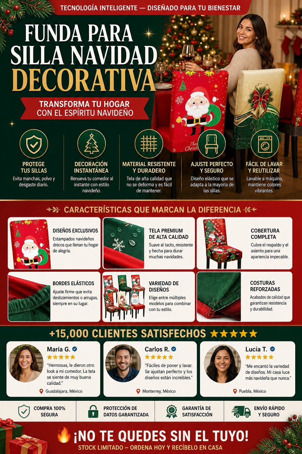 Funda Para Silla Navidad Decorativa - imagen 5
