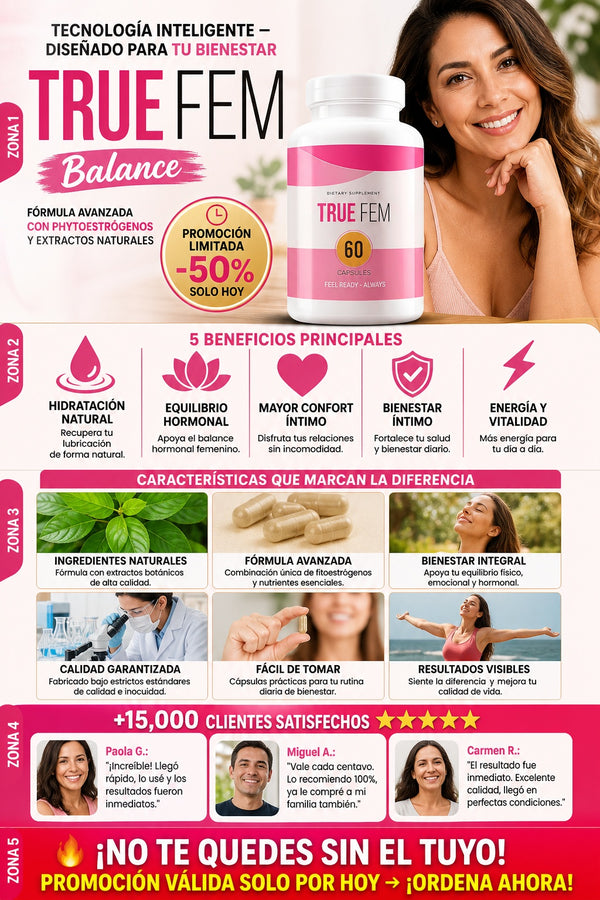 True Fem Balance – Recupera tu Lubricación Natural y Disfruta sin Incomodidad - imagen 5