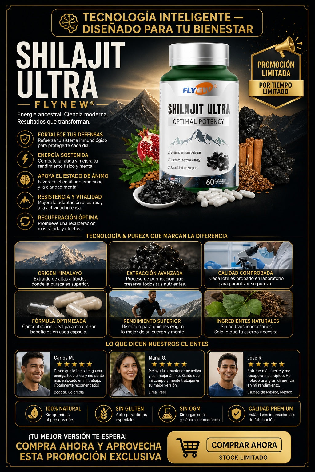 Shilajit Ultra Flynew 60 Capsulas - imagen 5