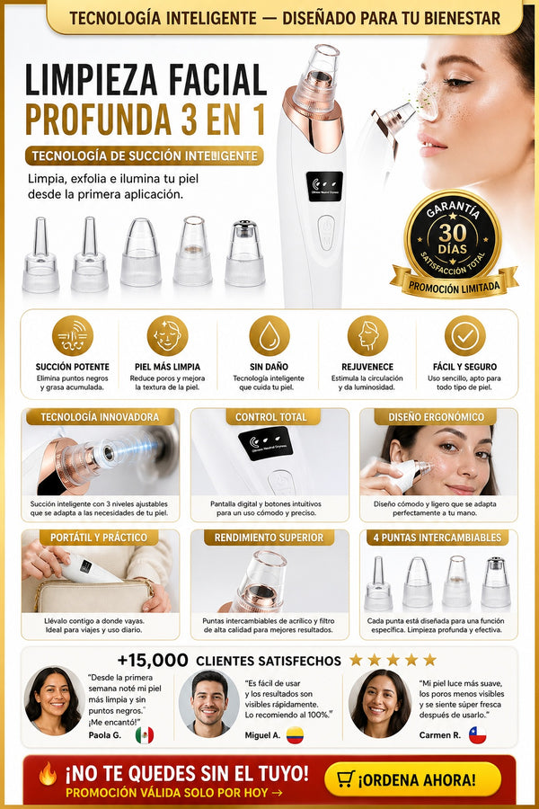 Limpieza Facial Profunda 3 en 1 — Elimina Puntos Negros y Poros Tapados - imagen 5