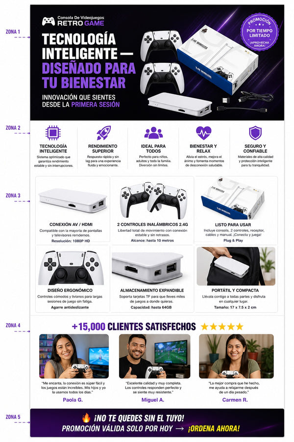 Consola De Videojuegos Retro Game - imagen 5