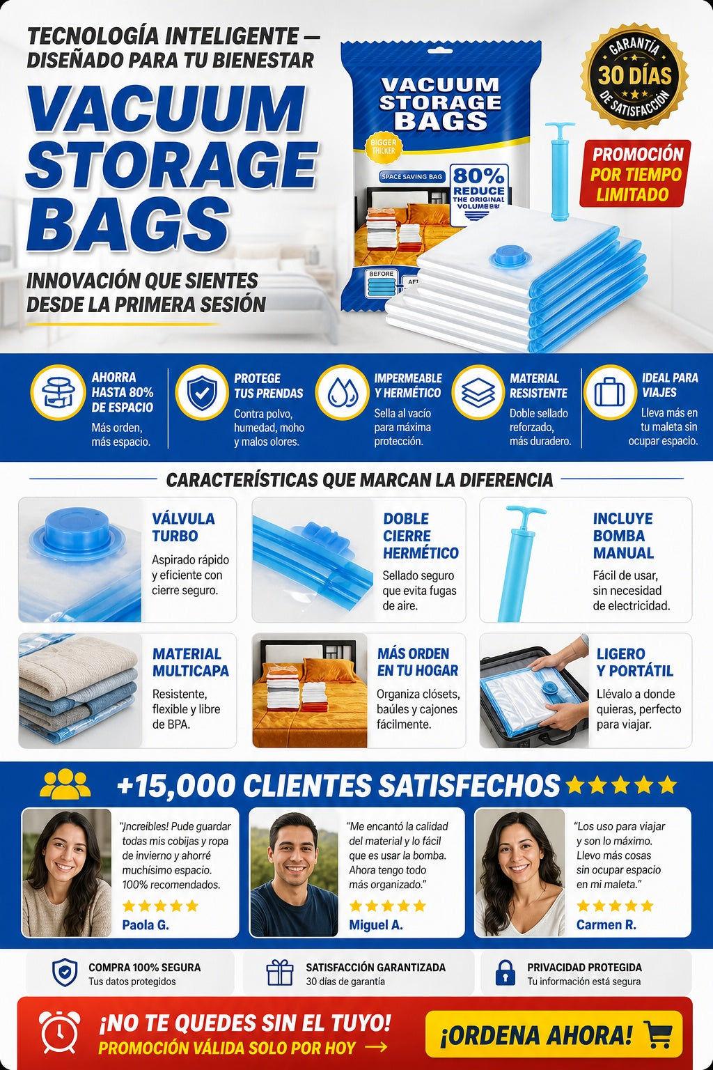 6 Bolsas Al Vacio Con Bomba Almacenamiento oferta 2x1 compra un paqute de 6 y recibe el segundo gratis total 12 bolsas y 2 bombas - imagen 5