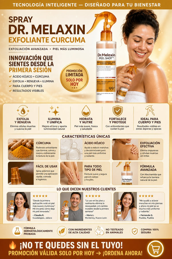 Spray Dr. Melaxin Exfoliante Curcuma - imagen 5