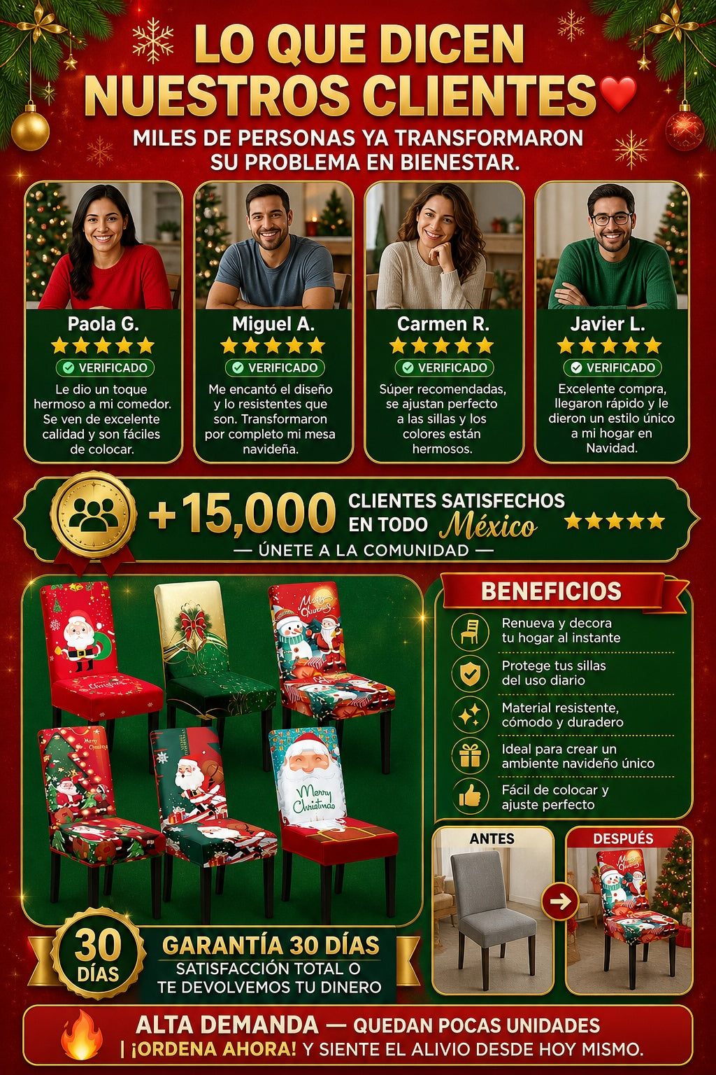 Funda Para Silla Navidad Decorativa - imagen 6