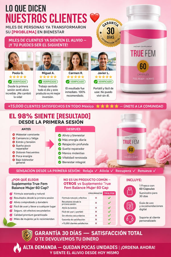 Suplemento True Fem Balance Mujer 60 Cap - imagen 6