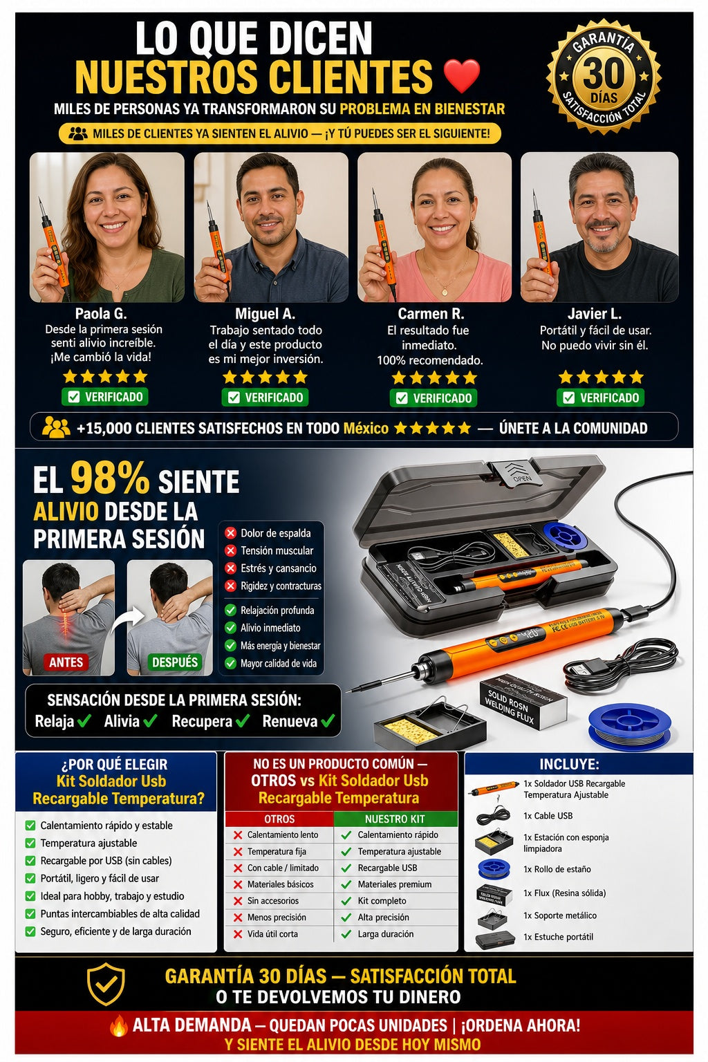 Kit Soldador Usb Recargable Temperatura - imagen 6