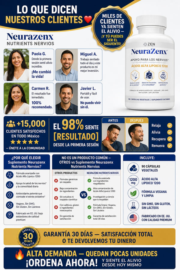 Suplemento Neurazenx Nutrients Nervios - imagen 6