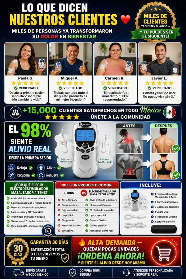 Electroestimulador Masajeador 4 Tens - imagen 6