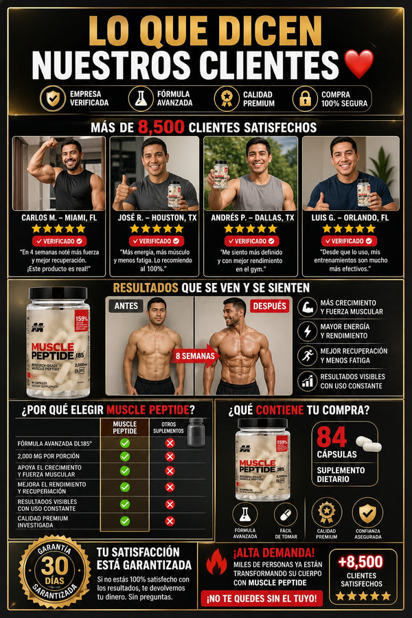 Suplemento Muscle Peptide 84 Capsulas - imagen 6