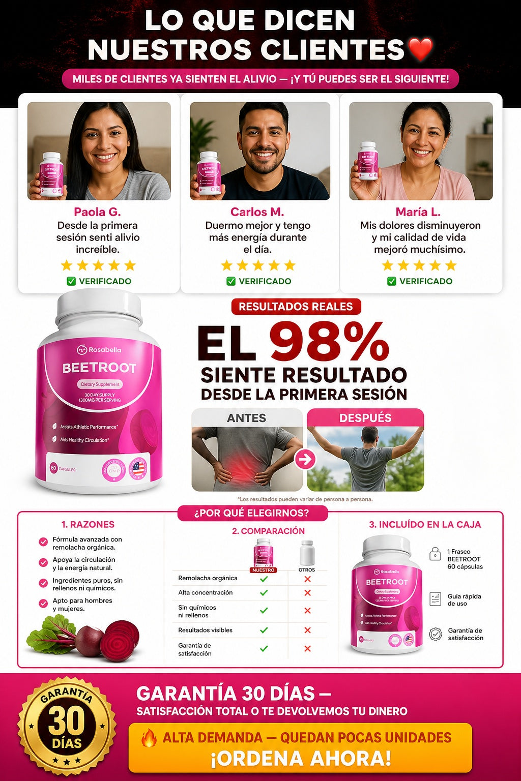 Suplemento Beetroot Remolacha 60 Cápsulas - imagen 6