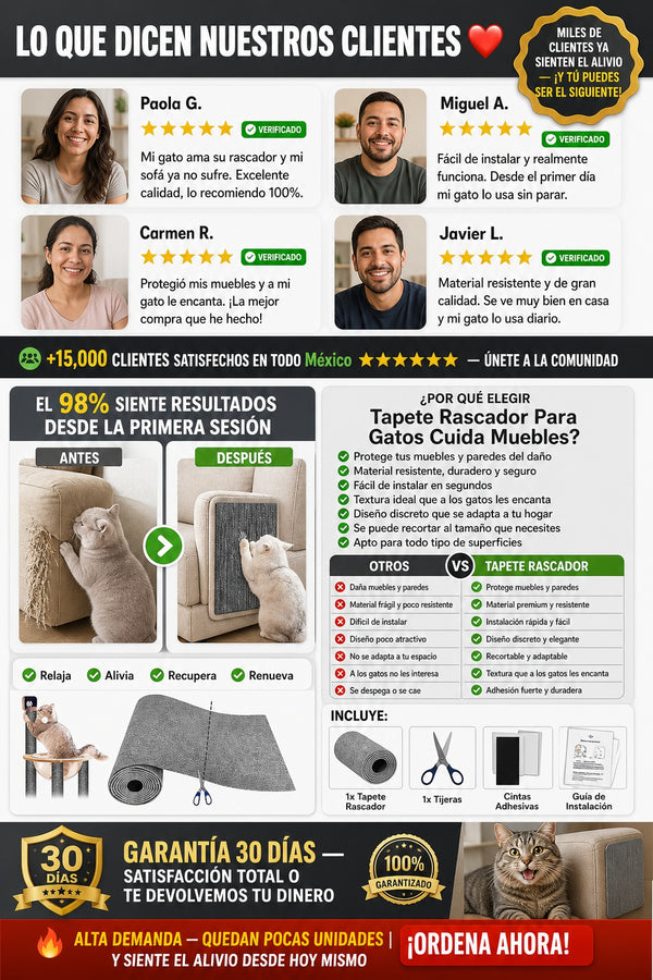Tapete Rascador Para Gatos Cuida Muebles - imagen 6