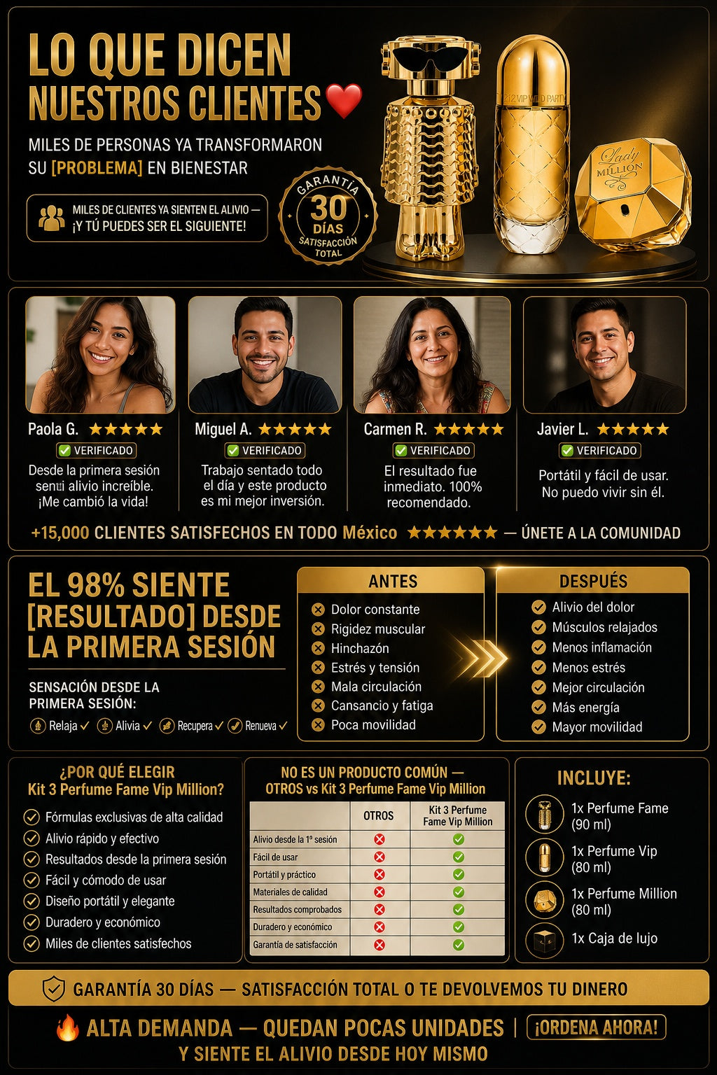 Kit 3 Perfume Fame Vip Million - imagen 6