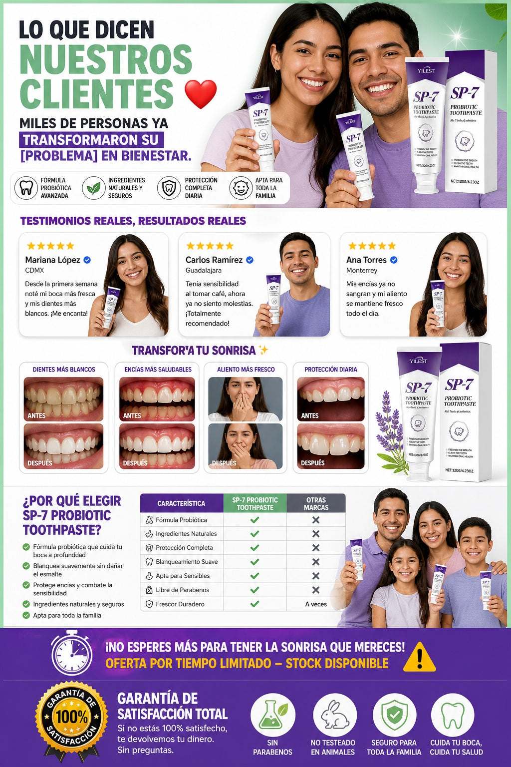 Pasta Dental SP-7 con Probióticos Sin Fluor - imagen 6