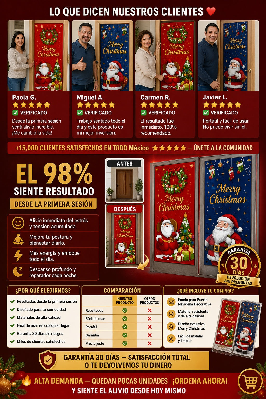 Funda Para Puerta Navidena Decorativa - imagen 6