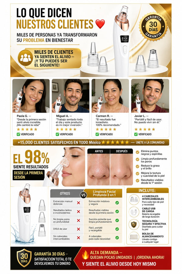 Limpieza Facial Profunda 3 en 1 — Elimina Puntos Negros y Poros Tapados - imagen 6