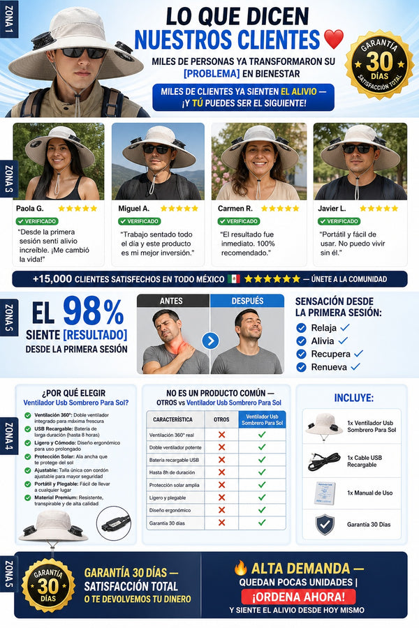 Ventilador Usb Sombrero Para Sol - imagen 6