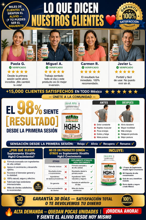Suplemento Xtralife Hgh3 Crecimiento - imagen 6