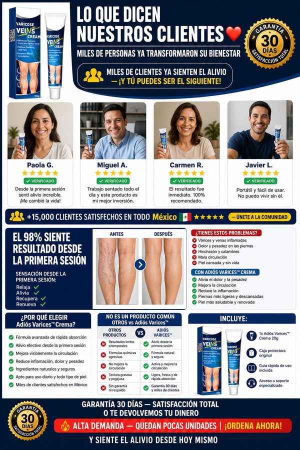 Adiós Varices™ Crema Alivio Para Piernas Cansadas - imagen 6