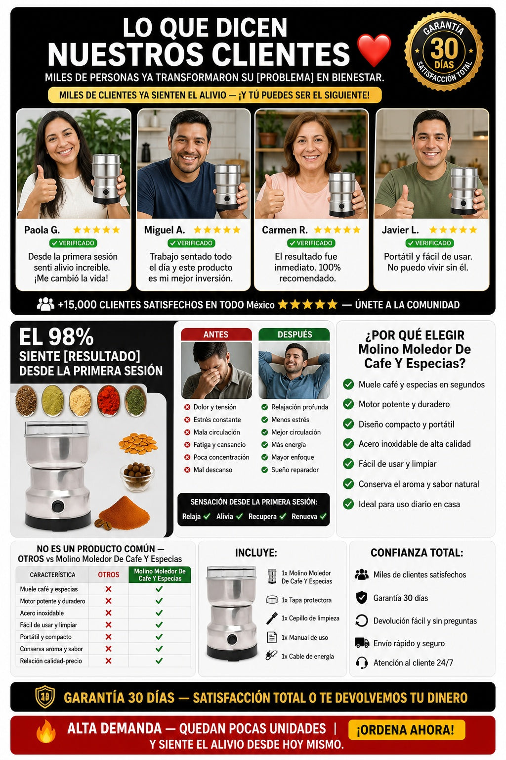 Molino Moledor De Cafe Y Especias - imagen 6