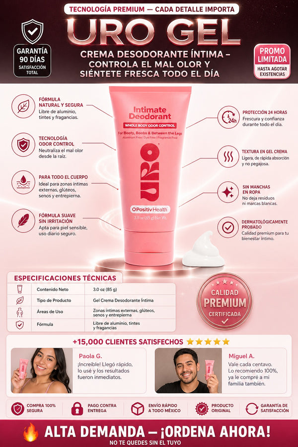 Uro Gel Crema Desodorante Íntima – Controla el mal olor y siéntete fresca todo el día - imagen 7