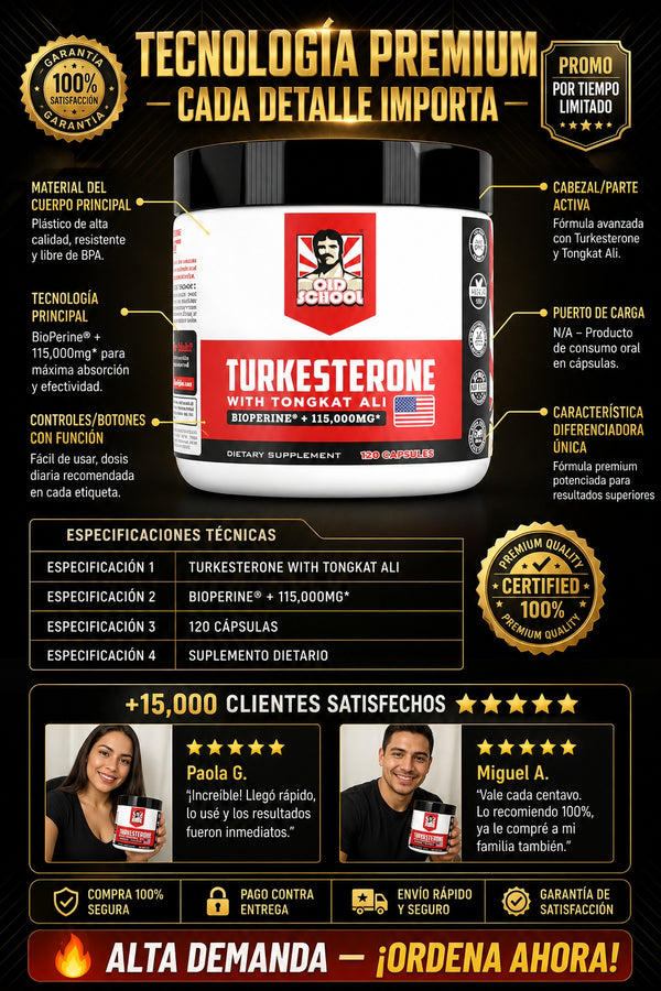 Suplemento Turkesterone 120 Capsulas - imagen 7