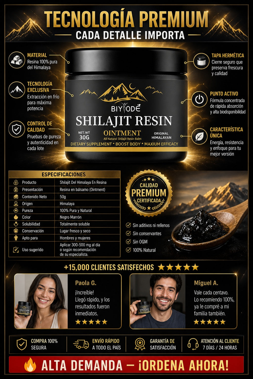 Shilajit Del Himalaya En Resina 50g - imagen 7