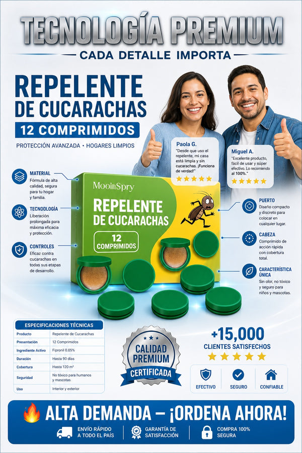 Repelente De Cucarachas 12 Comprimidos - imagen 7
