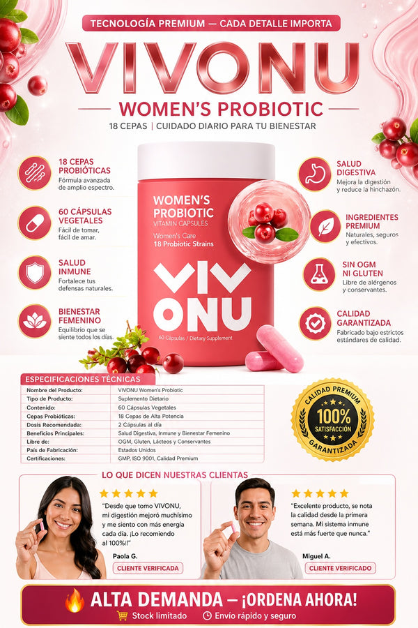 Vivonu Probioticos Mujer 60 Capsulas - imagen 7