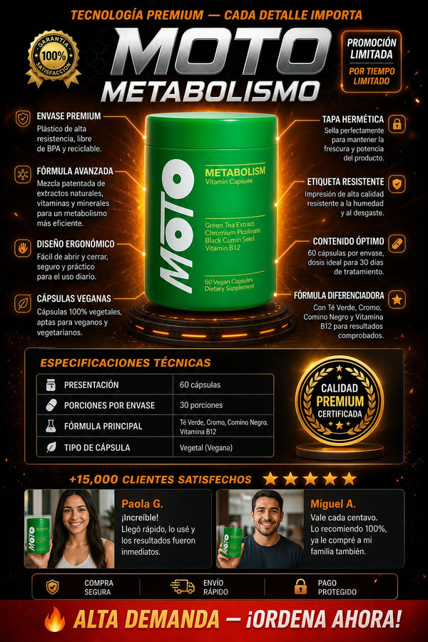 Suplemento Moto Metabolismo 60 Cap - imagen 7