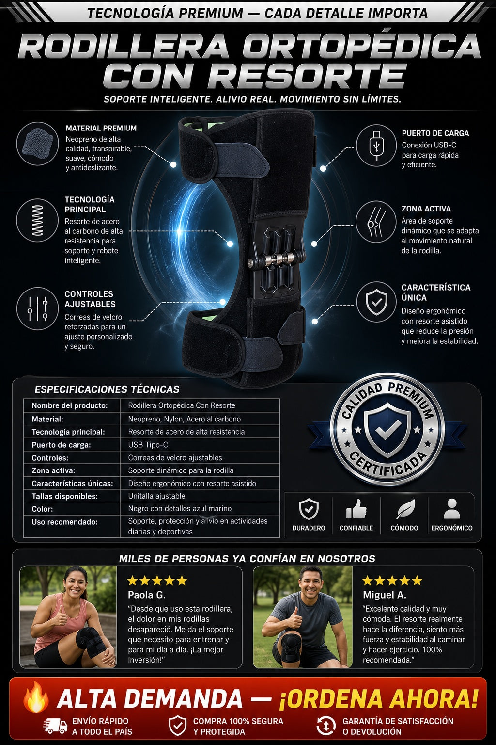 Rodillera Ortopedica Con Resorte - imagen 7