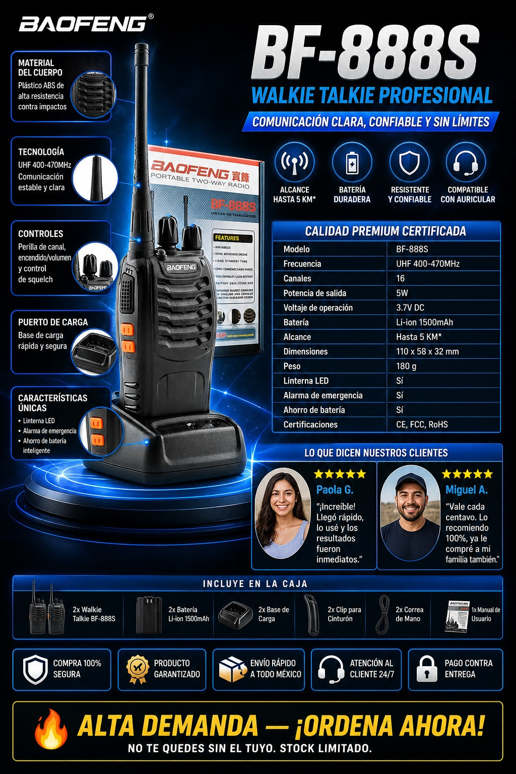 Radios Walkie Talkie Bf888s Recargables - imagen 7