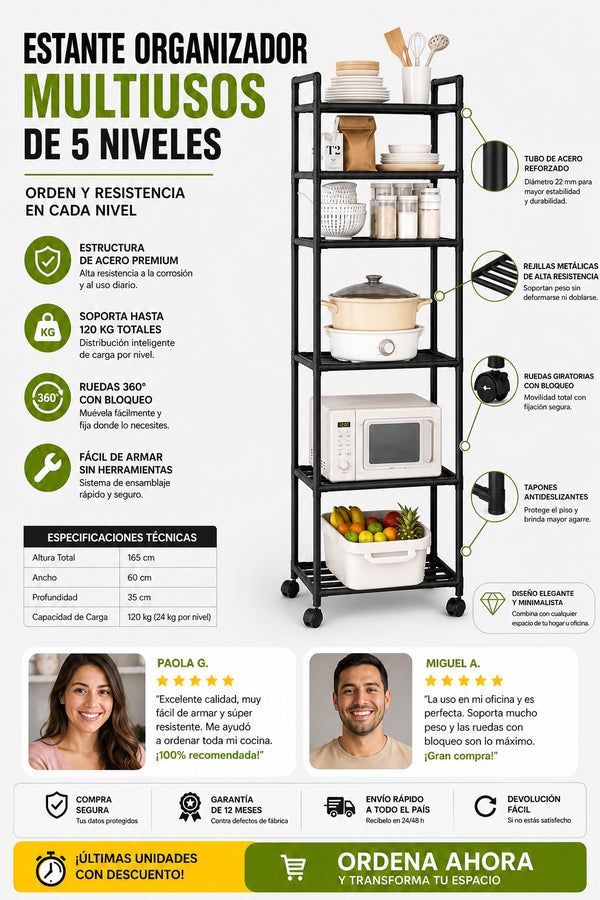 Estante Organizador Multiusos De 5 Nivel - imagen 7