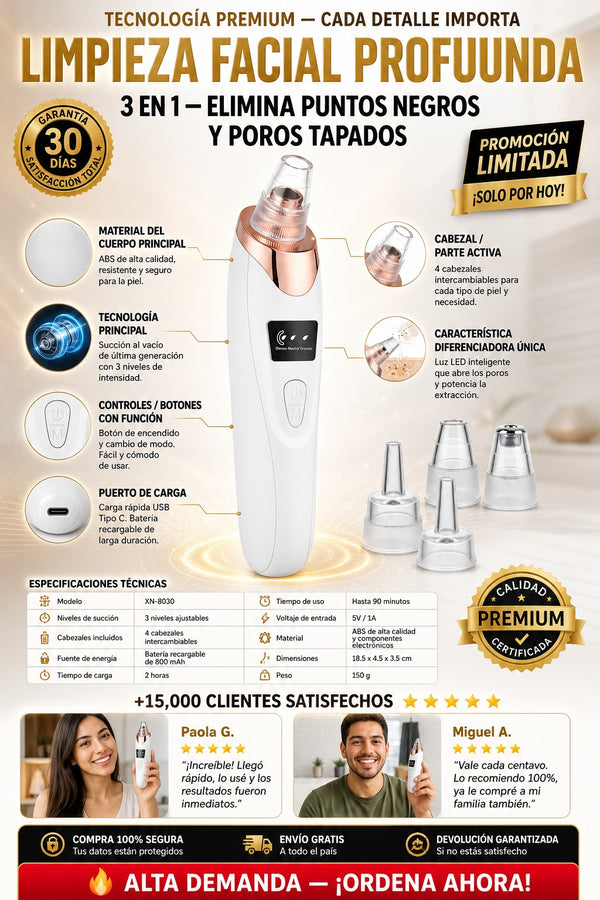 Limpieza Facial Profunda 3 en 1 — Elimina Puntos Negros y Poros Tapados - imagen 7