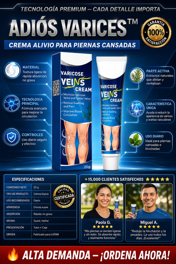 Adiós Varices™ Crema Alivio Para Piernas Cansadas - imagen 7