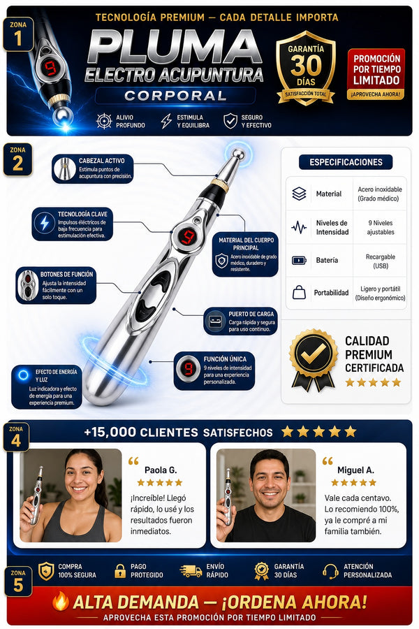Pluma Electro Acupuntura Corporal - imagen 7