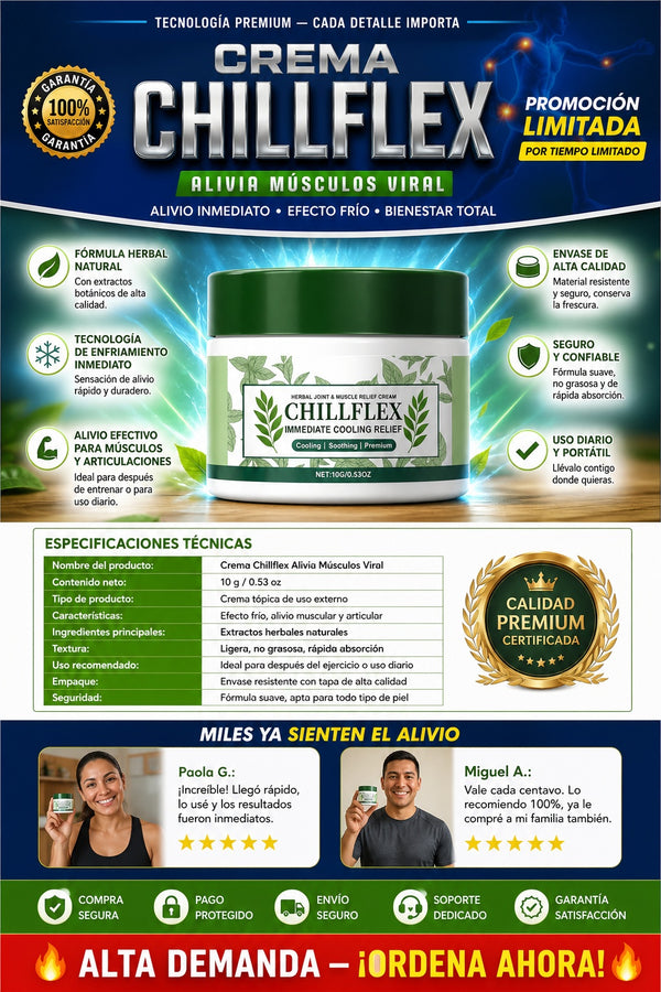 Crema Chillflex Alivia Musculos Viral - imagen 7