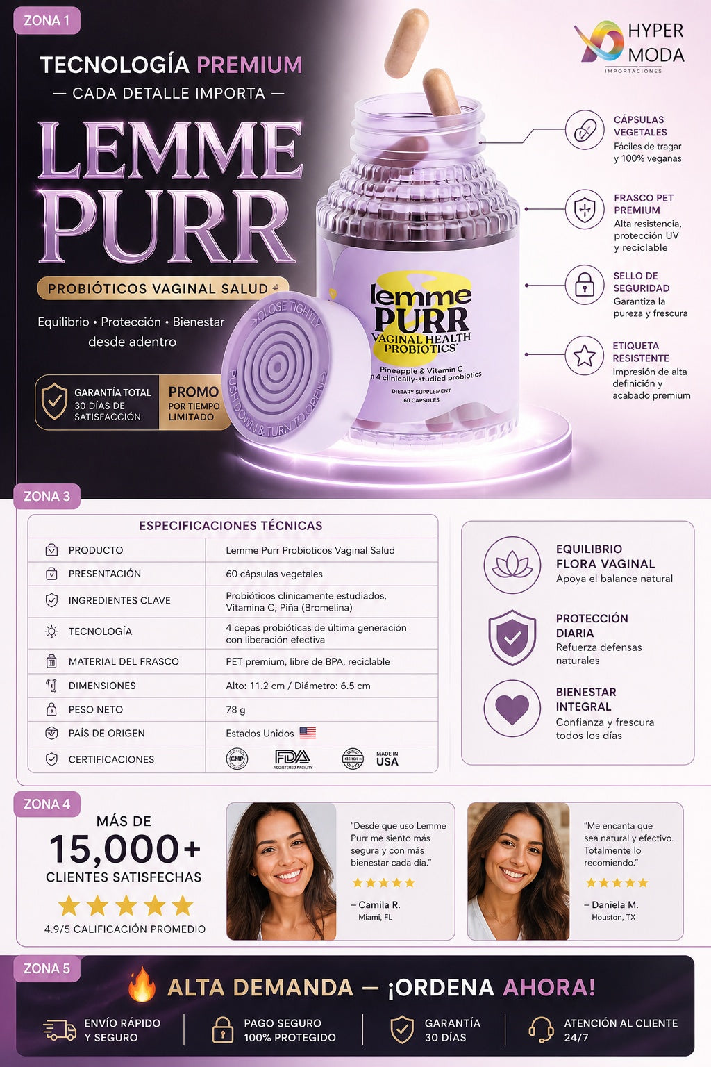 Lemme Purr Probioticos Vaginal Salud - imagen 7