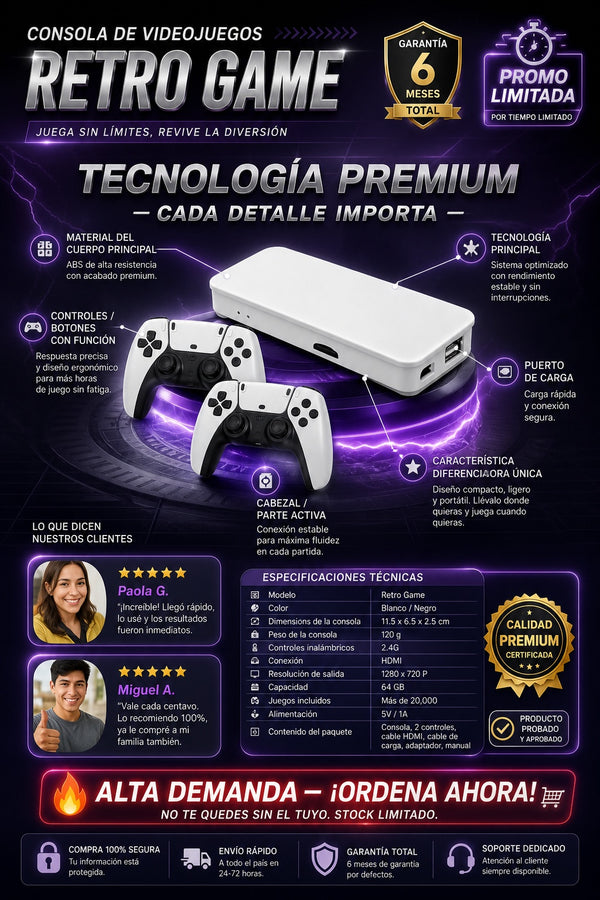 Consola De Videojuegos Retro Game - imagen 7